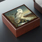 Vintage Snowy Owl Wooden Keepsake Jewelry Box
