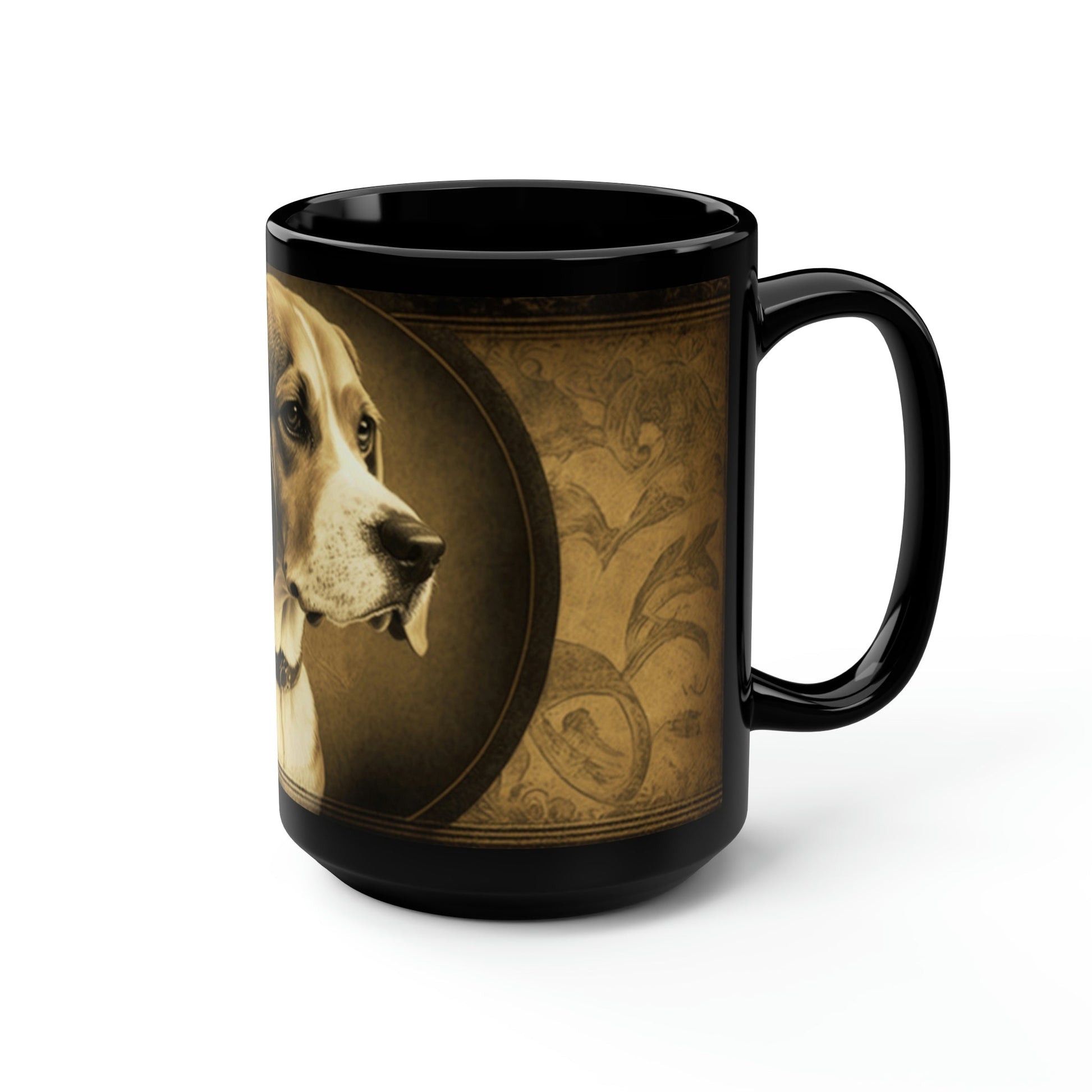 Vintage Victorian Beagle Portrait - 15 oz Coffee Mug