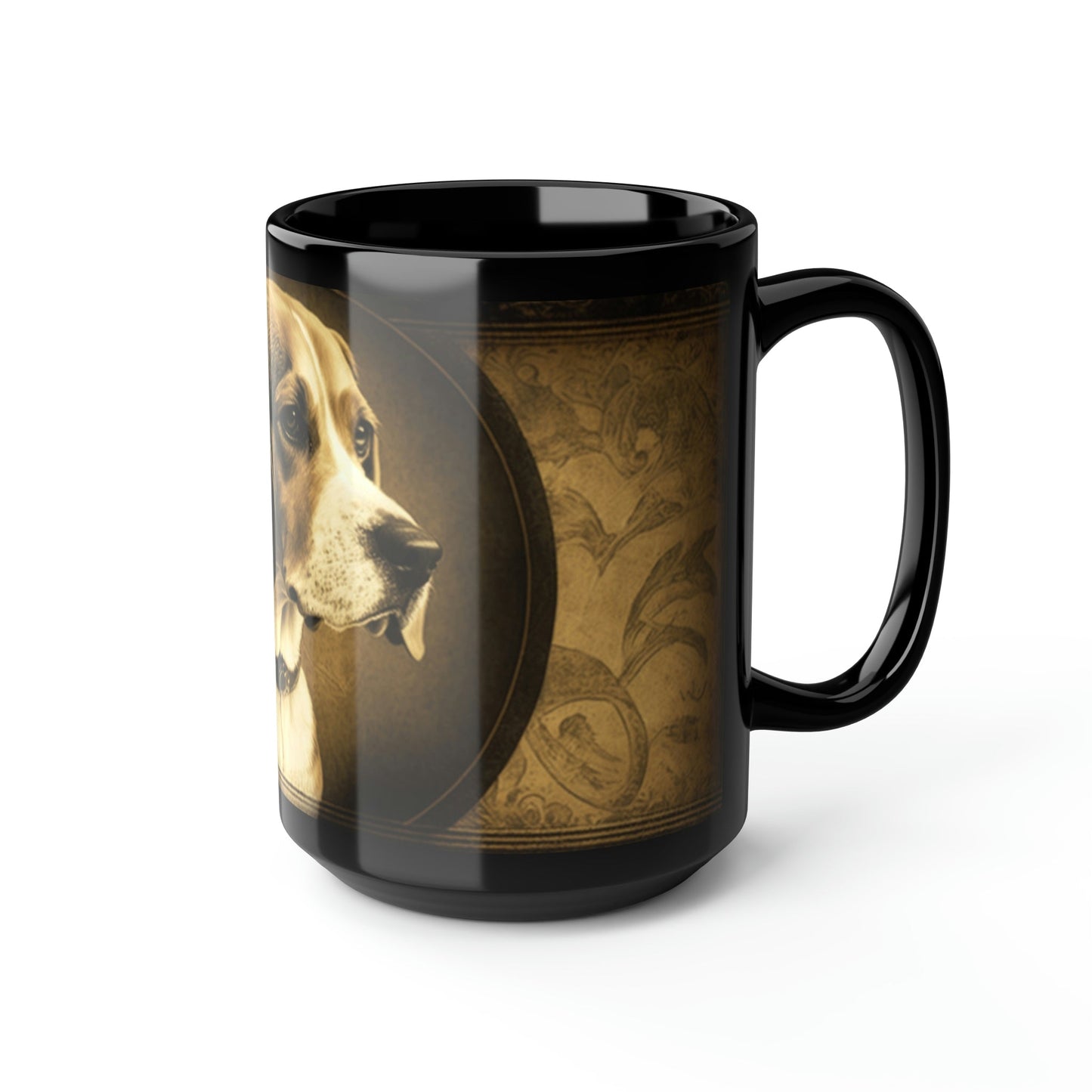 Vintage Victorian Beagle Portrait - 15 oz Coffee Mug