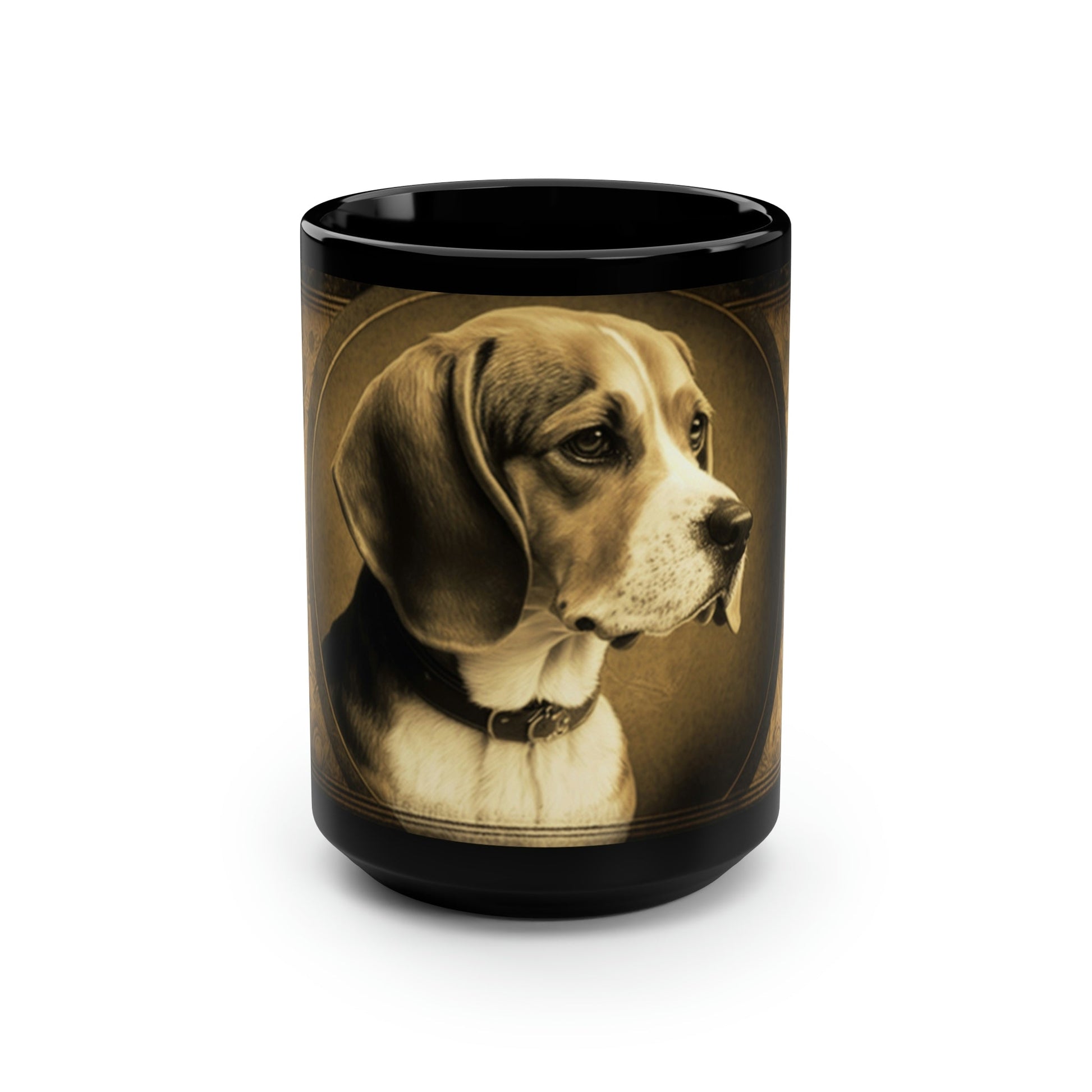 Vintage Victorian Beagle Portrait - 15 oz Coffee Mug