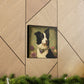 Vintage Victorian Border Collie with Floral Background Frame Canvas Gallery Wraps
