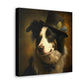 Vintage Victorian Border Collie with New Hat Frame Canvas Gallery Wraps