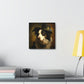 Vintage Victorian Border Collie with New Hat Frame Canvas Gallery Wraps