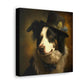 Vintage Victorian Border Collie with New Hat Frame Canvas Gallery Wraps