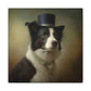 Vintage Victorian Border Collie with Tophat Portrait Frame Canvas Gallery Wraps