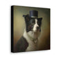 Vintage Victorian Border Collie with Tophat Portrait Frame Canvas Gallery Wraps