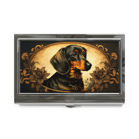 Vintage Victorian Dachshund Business Card Holder