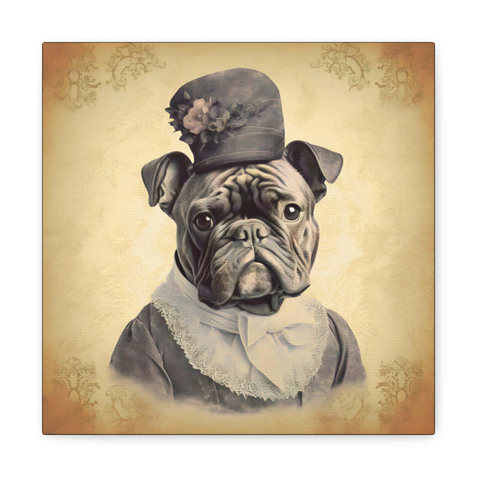 Vintage Victorian "Grandma" French Bulldog Canvas Gallery Wraps