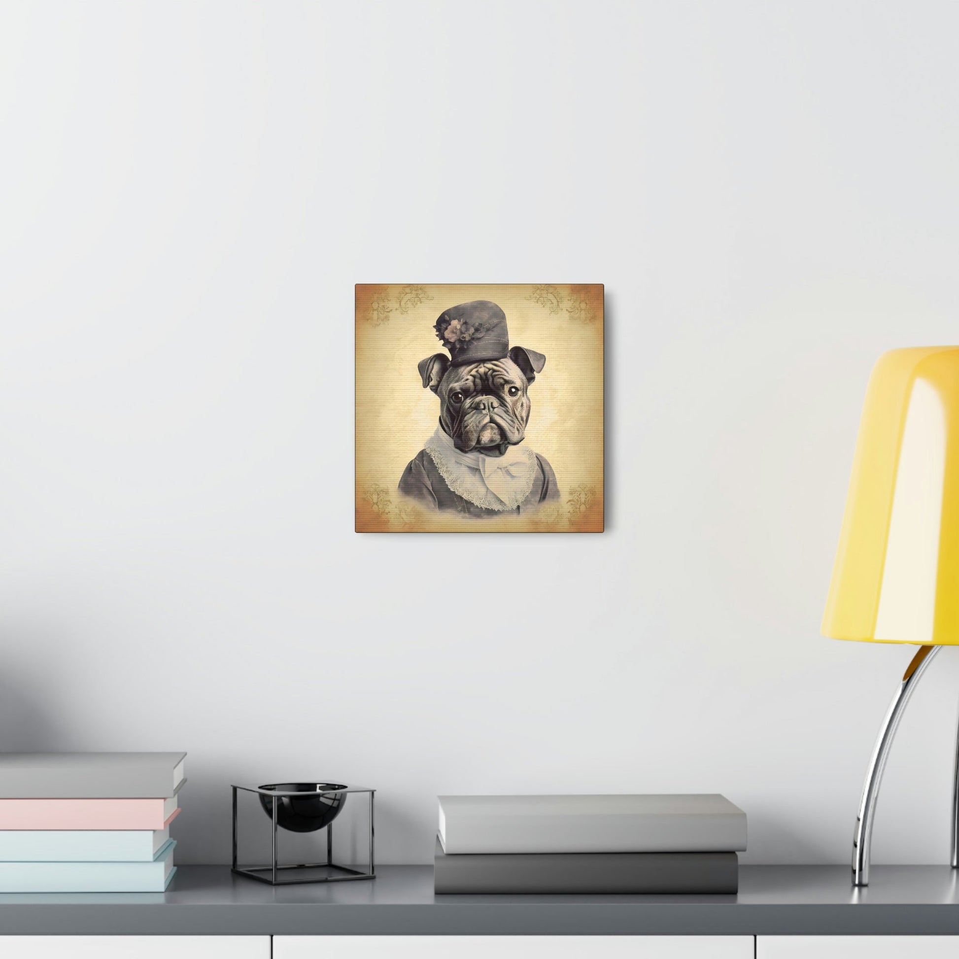 Vintage Victorian "Grandma" French Bulldog Canvas Gallery Wraps