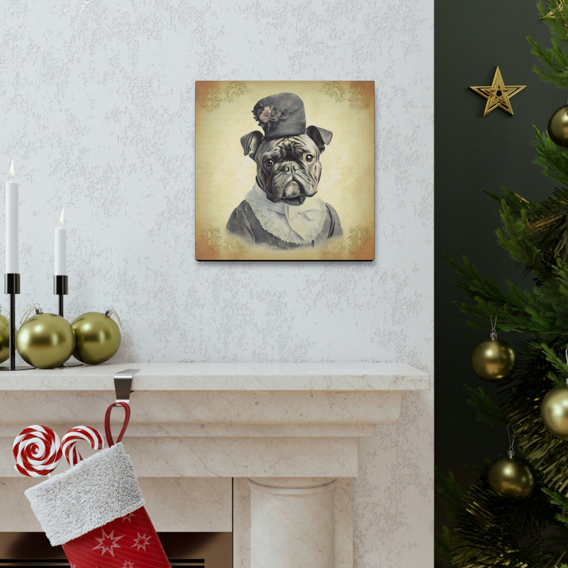 Vintage Victorian "Grandma" French Bulldog Canvas Gallery Wraps