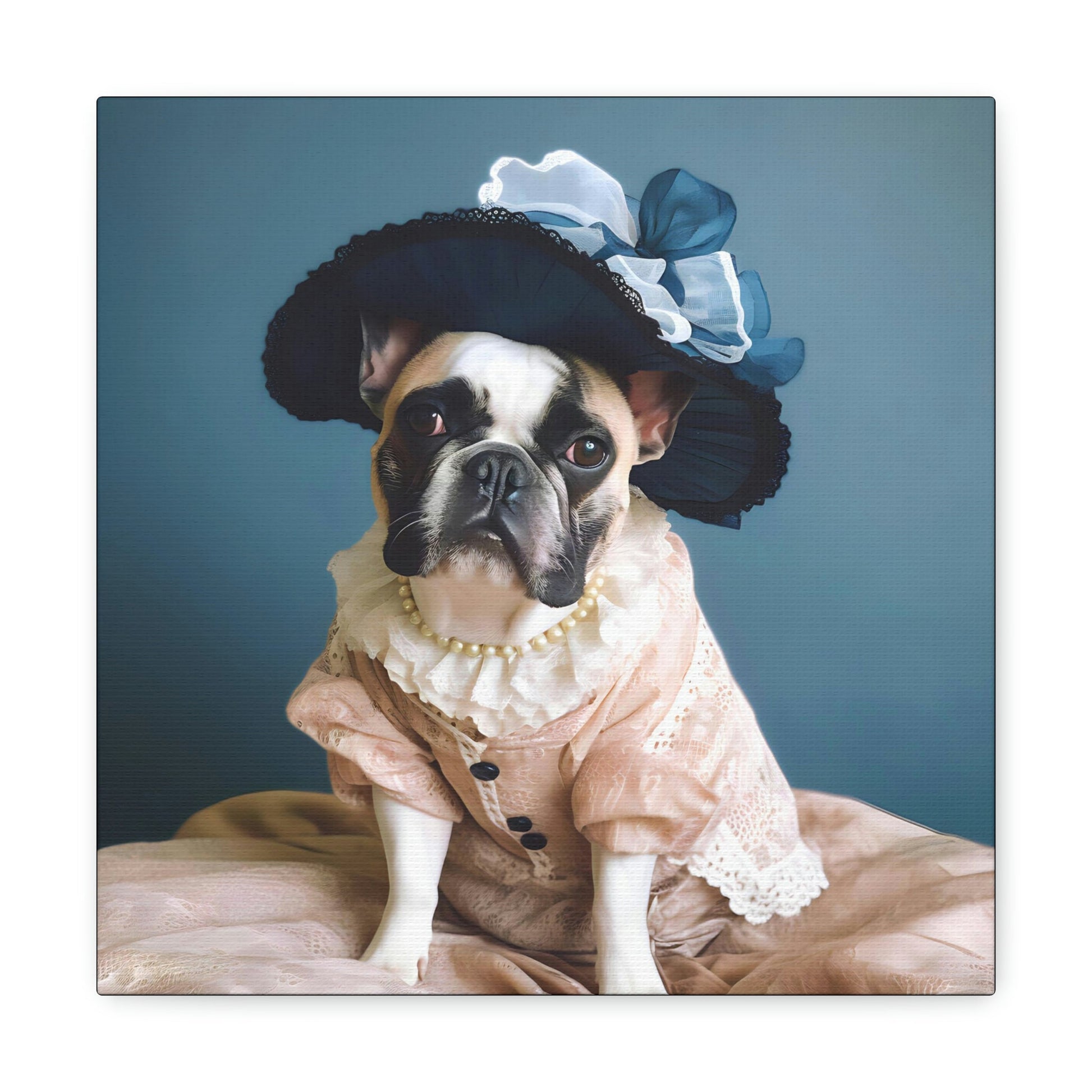 Vintage Victorian "Lil Lulu" French Bulldog Canvas Gallery Wraps
