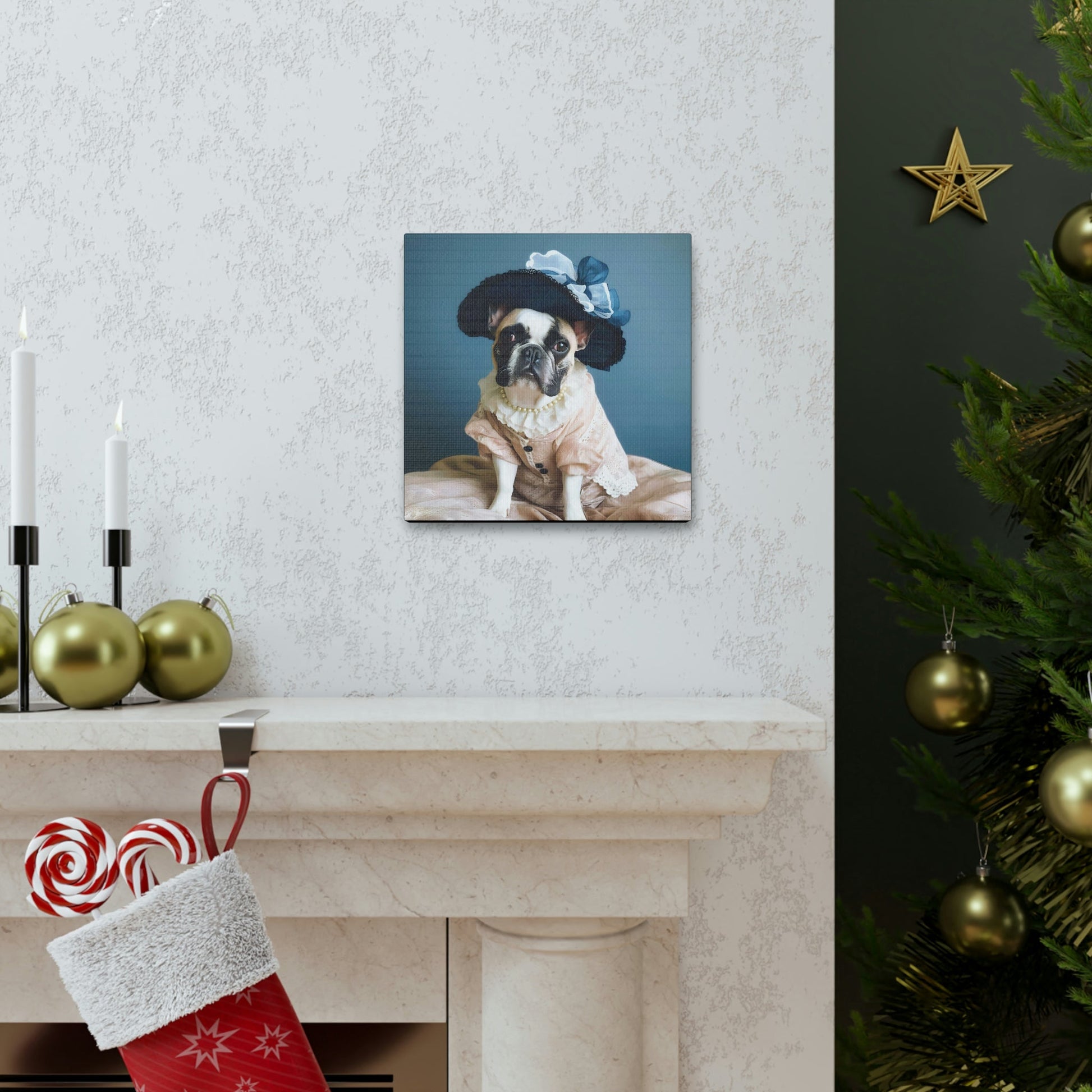 Vintage Victorian "Lil Lulu" French Bulldog Canvas Gallery Wraps