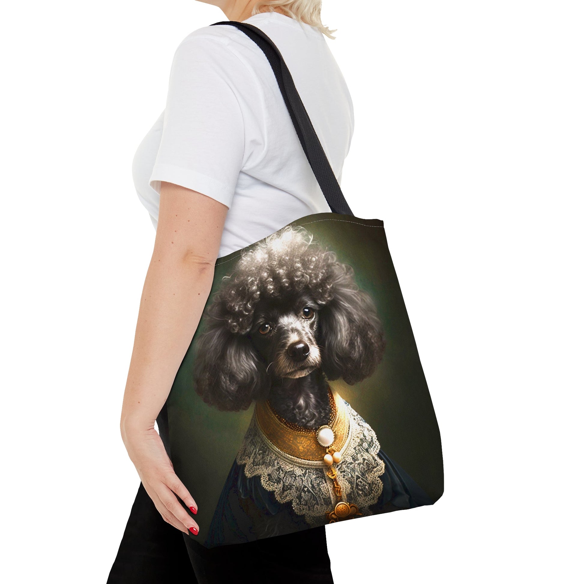 Vintage Victorian Poodle Bonnet Portrait Tote Bag