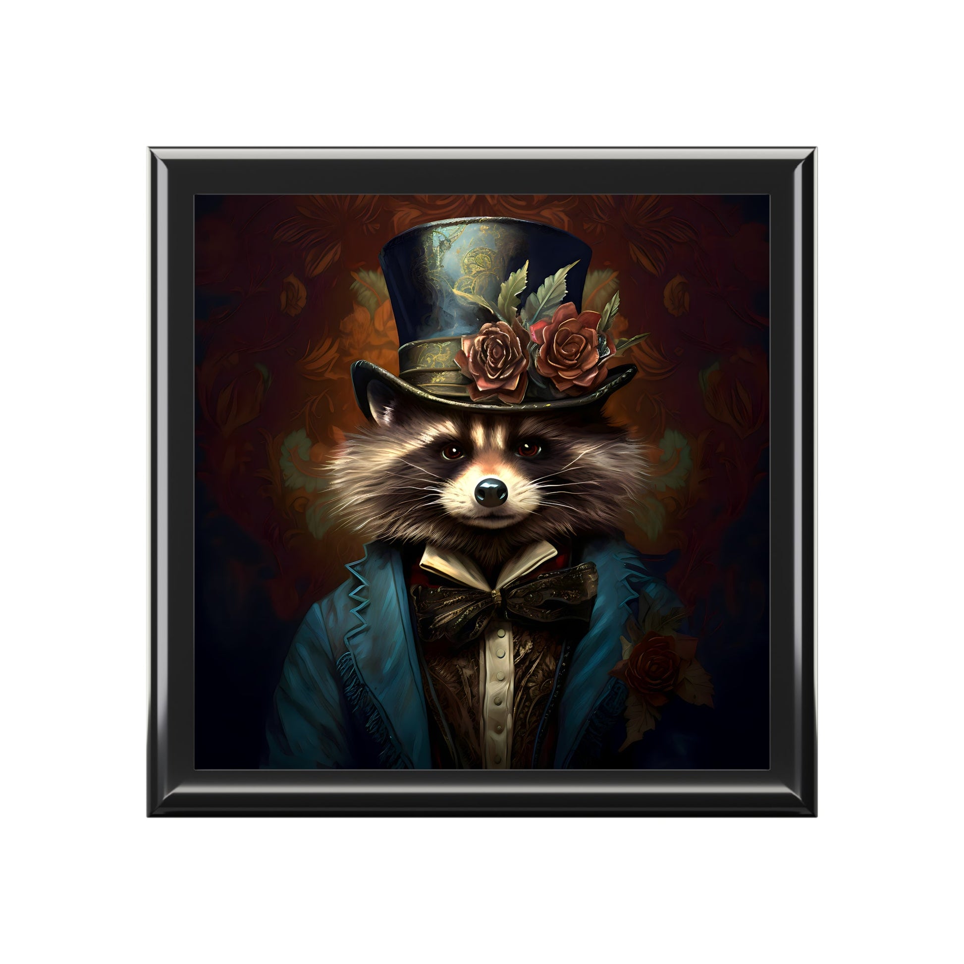 Vintage Victorian Raccoon Dandy Fine Art Print Jewelry Keepsake Trinkets Box