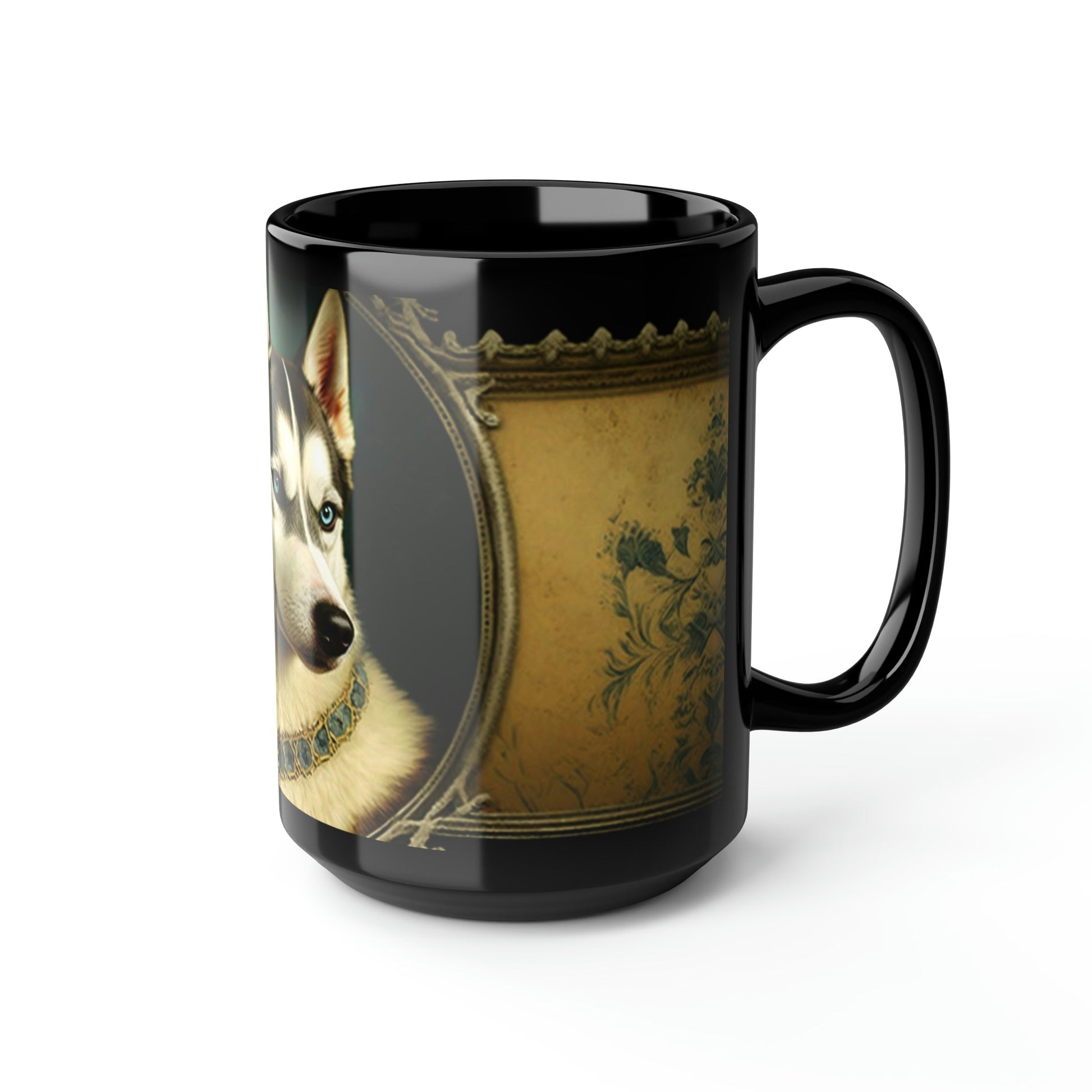 Vintage Victorian Siberian Husky Portrait - 15 oz Coffee Mug