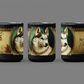 Vintage Victorian Siberian Husky Portrait - 15 oz Coffee Mug