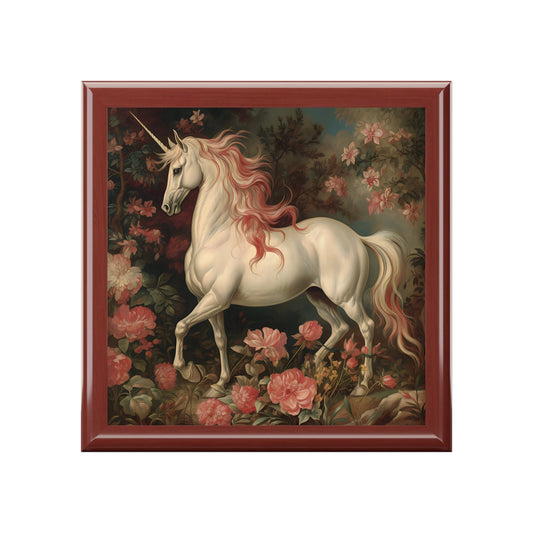 Vintage Victorian Unicorns Gift and Jewelry Box