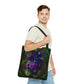 Violet Tote Bag - Beautiful Vintage Floral Design of Violets - February Birth Flower
