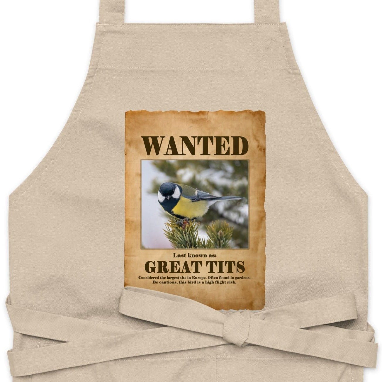 Wanted: Great Tits Organic Cotton Apron