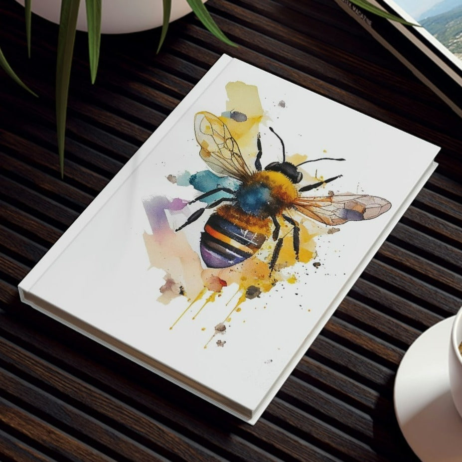 Water Color Bee Hard Backed Journal