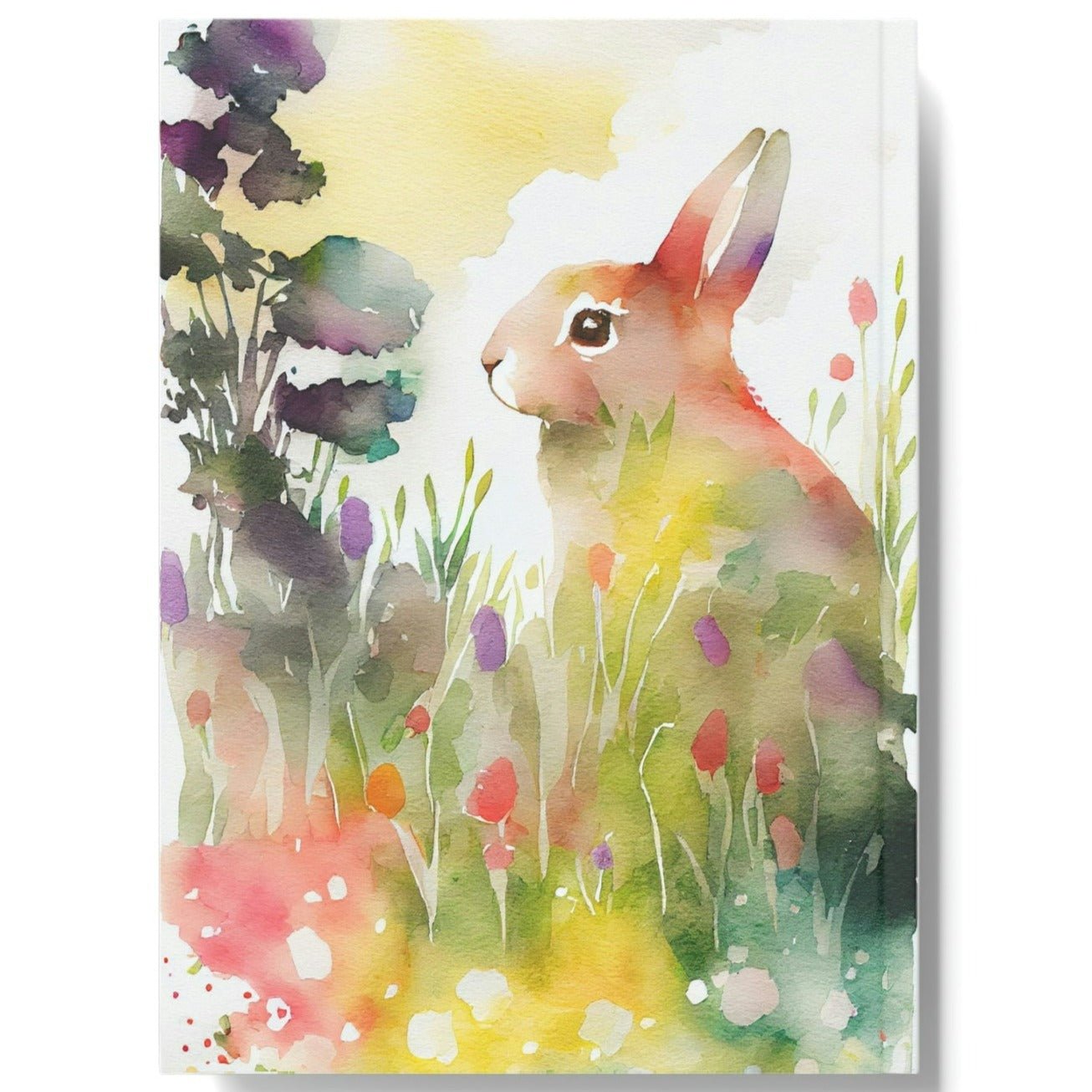 Watercolor Bunny Rabbit Hard Backed Journal