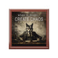 When in Doubt... Create Chaos Wolf Businessman Quote Jewelry Keepsake Trinkets Box