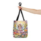 Whimsical Fairycore Tote Bag - Cute Cottagecore Totebag with Fairy in Flower Garden