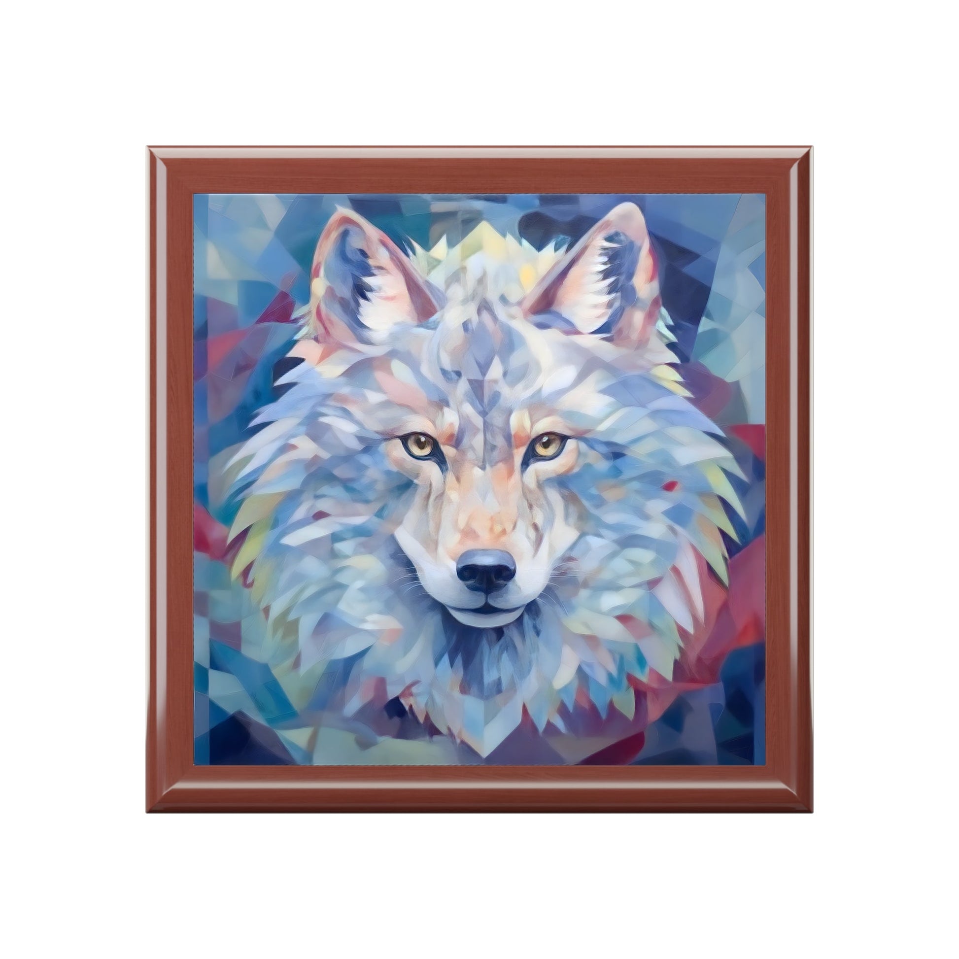 White Wolf Jewelry Keepsake Box