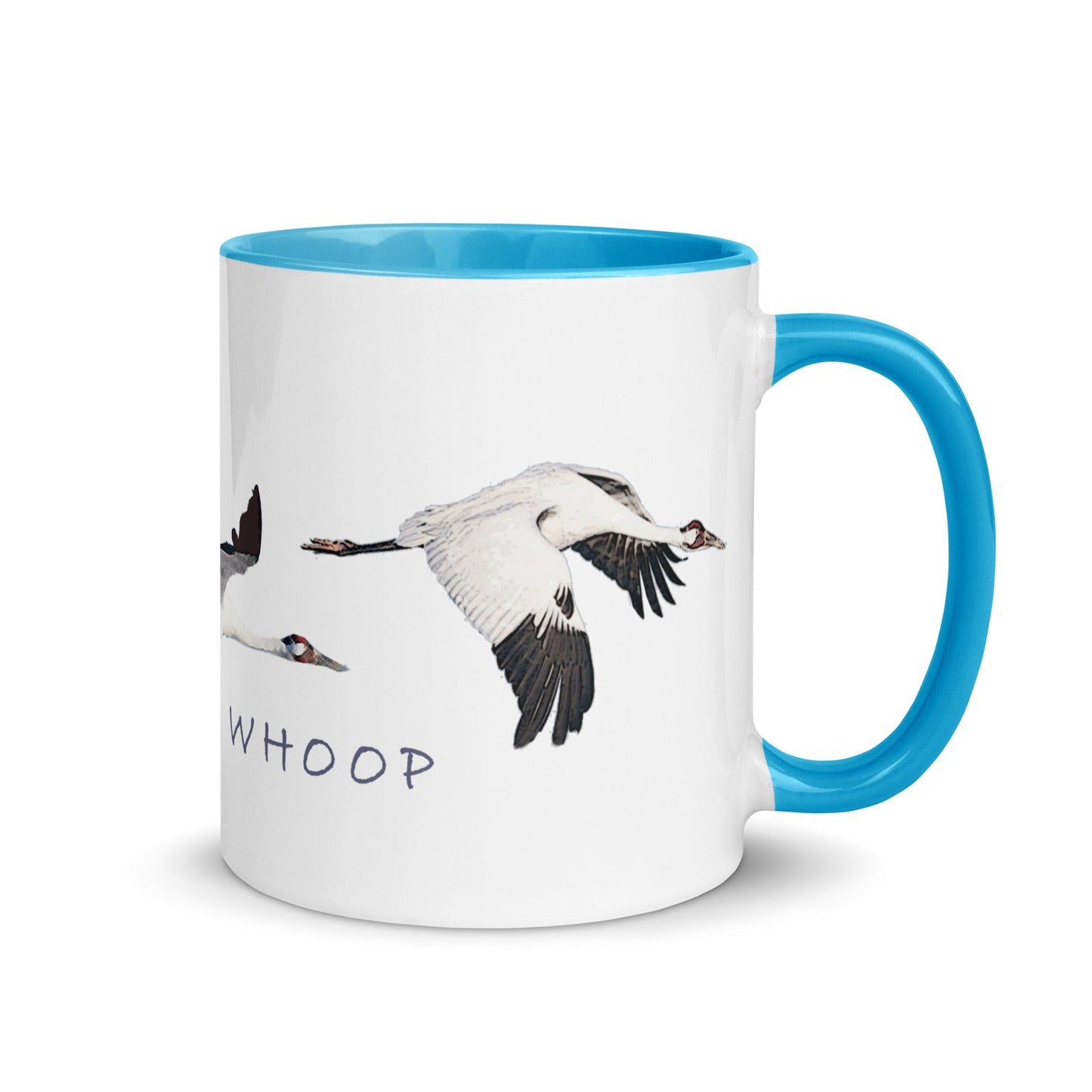 Whoop Whoop Whooping Crane Mug with Color Inside