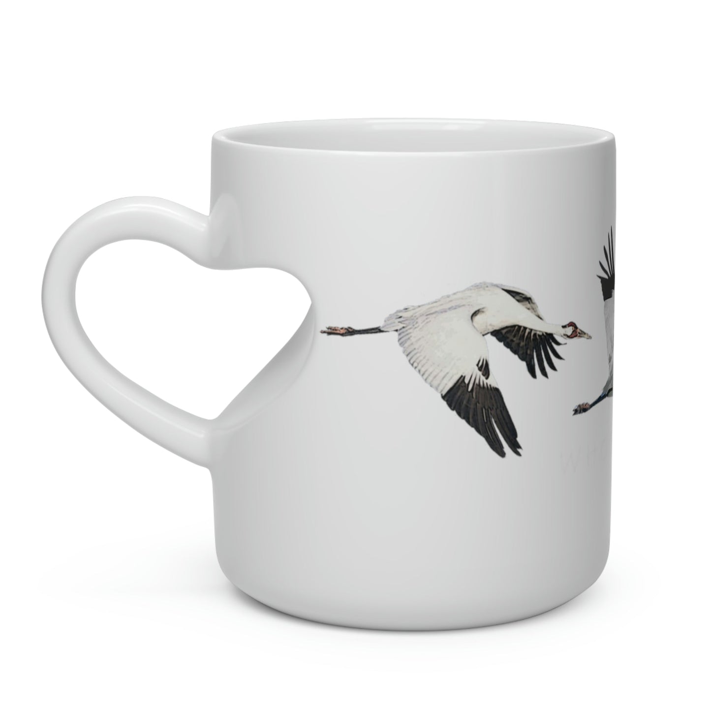 Whooping Crane Heart Shape Mug