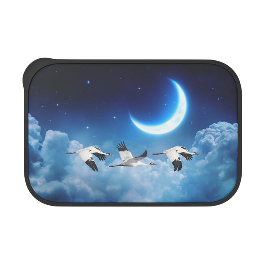 Whooping Crane Midnight Flight | PLA Bento Box with Band and Utensils