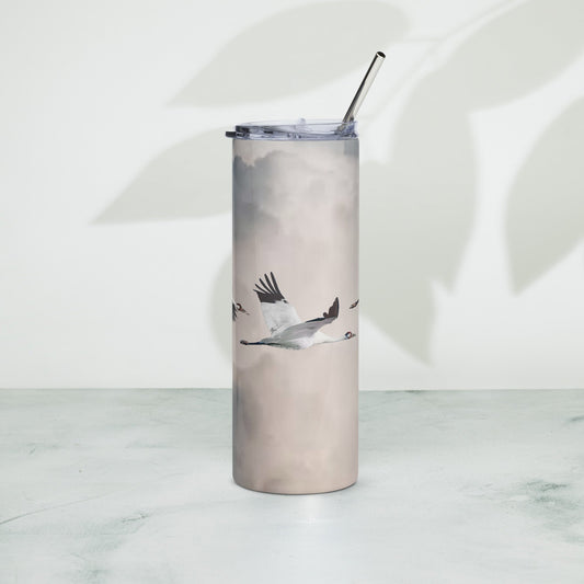 Whooping Crane Stainless Steel Tumbler - The gift the bird watcher in your family does not have