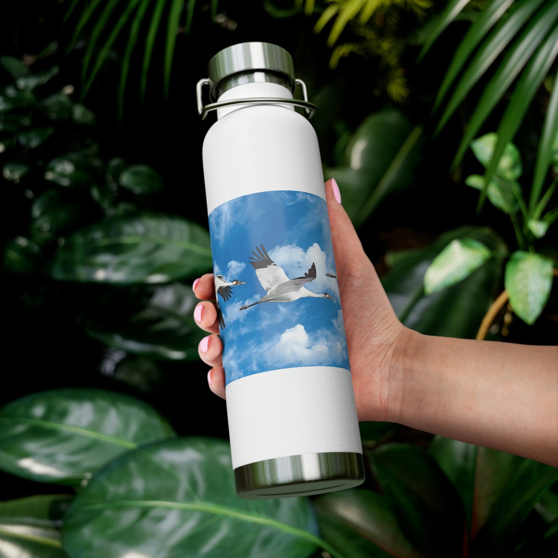 Whooping Cranes in Flight | Copper Vacuum Insulated Bottle, 22oz