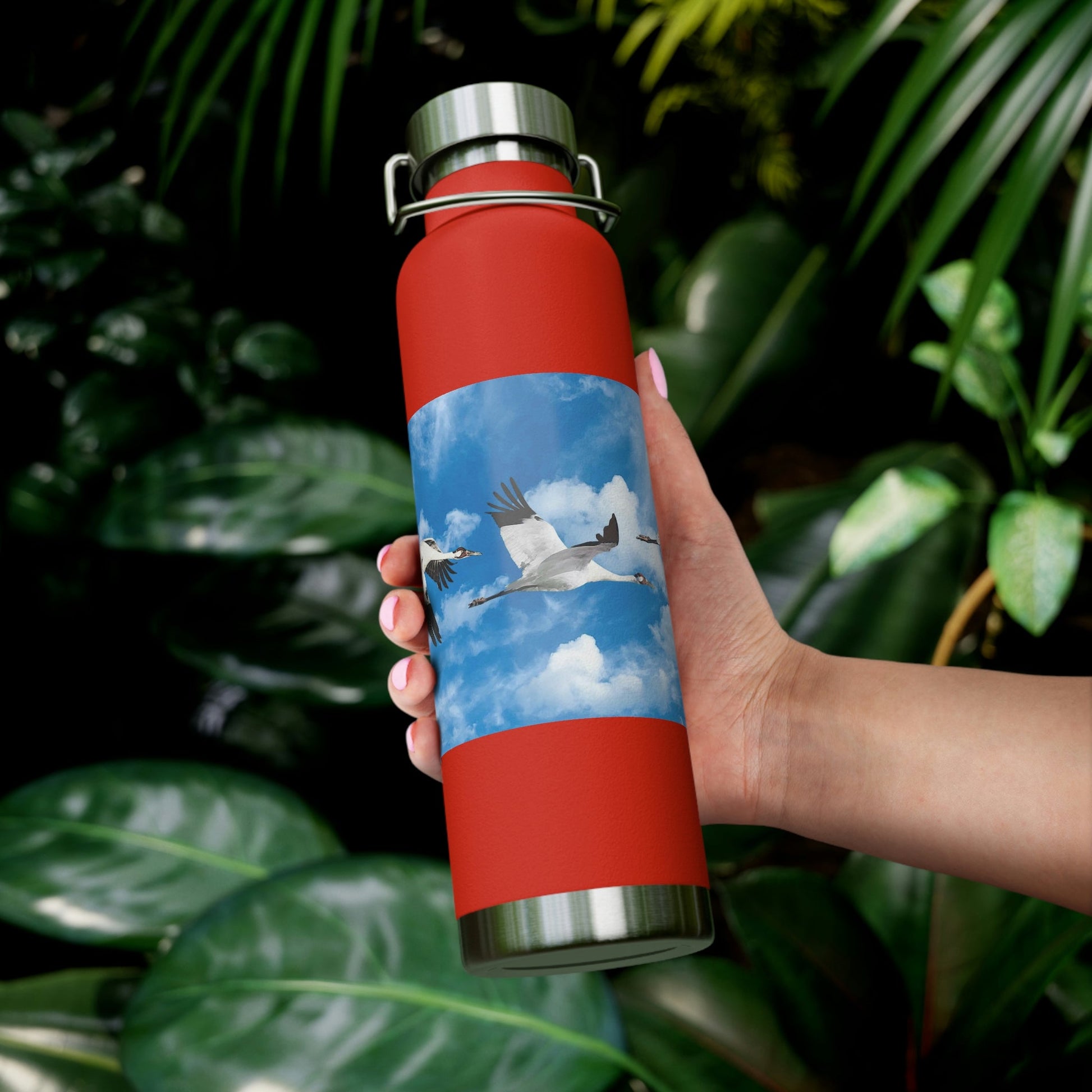 Whooping Cranes in Flight | Copper Vacuum Insulated Bottle, 22oz