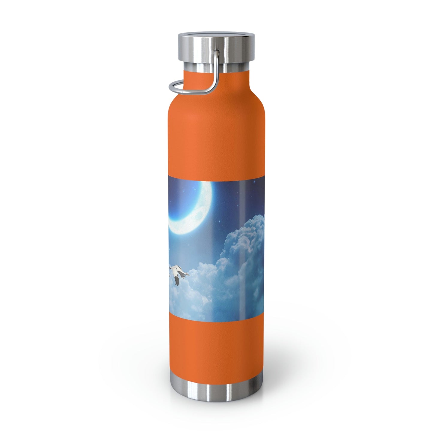 Whooping Cranes Midnight Run | Copper Vacuum Insulated Bottle, 22oz