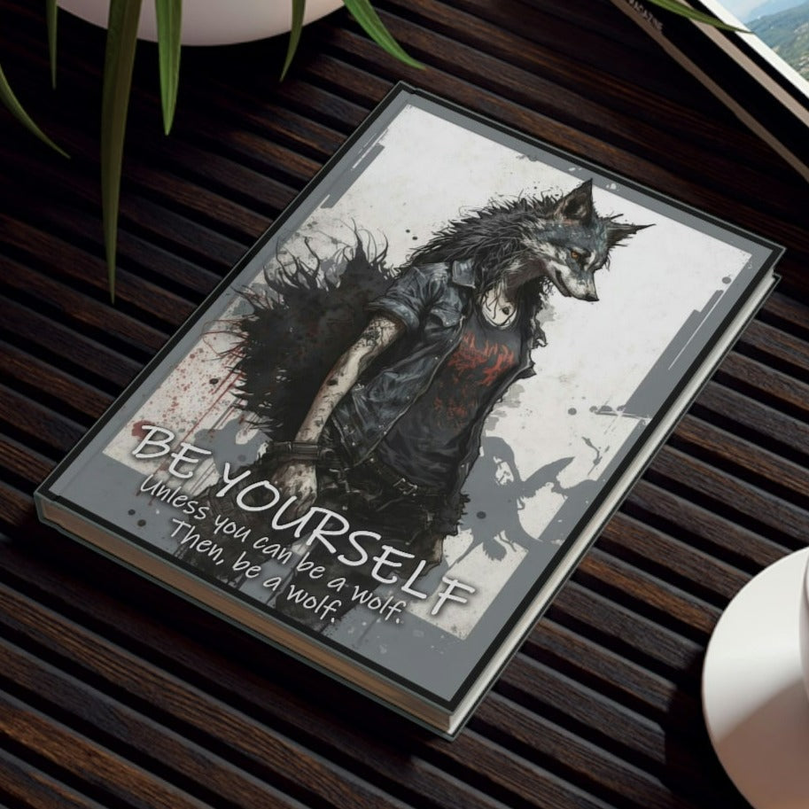 Wolf Inspirational Quotes - Be Yourself. Unless You Can Be a Wolf. Then, Be a Wolf II - Hard Backed Journal