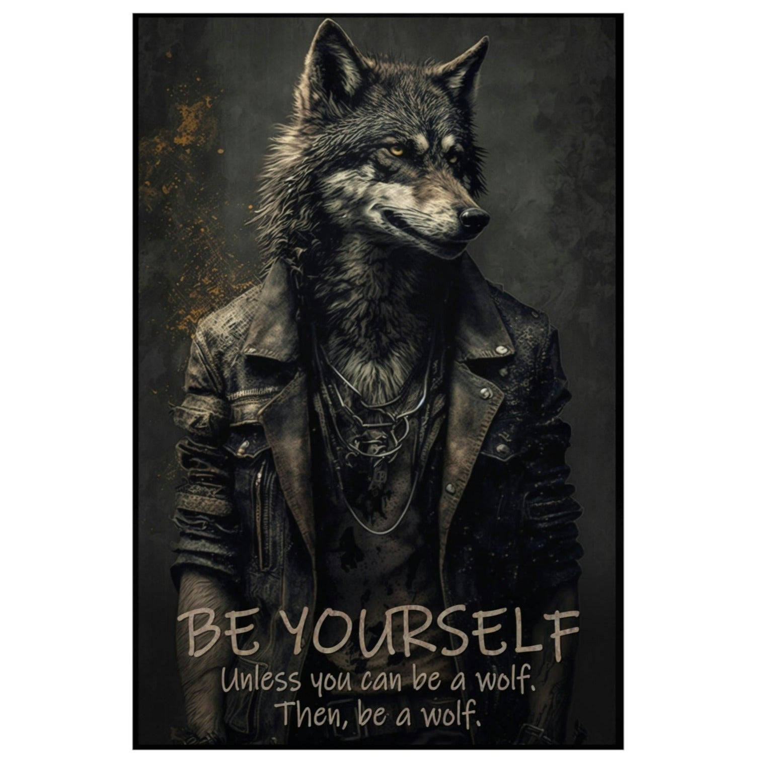 Wolf Inspirational Quotes - Be Yourself Unless You Can Be a Wolf - Then, Be a Wolf - Premium Matte Vertical Posters