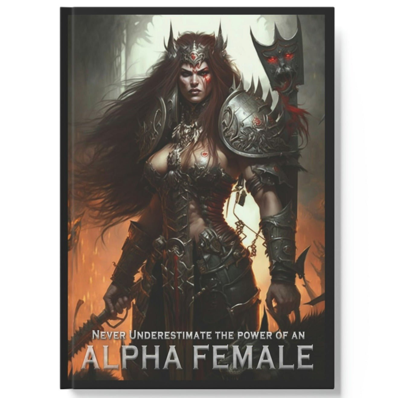 Wolf Inspirational Quotes - Never Underestimate the Power of an Alpha Female - Hard Backed Journal