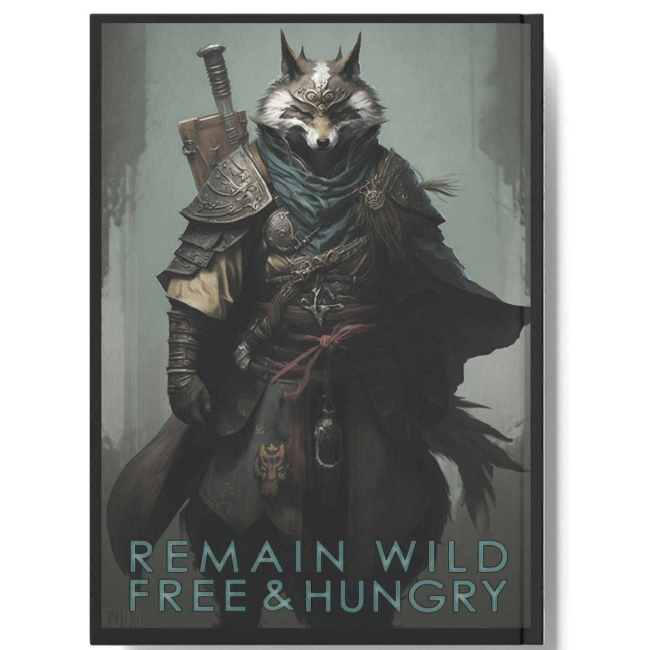 Wolf Inspirational Quotes - Remain Wild, Free, and Hungry - Hard Backed Journal