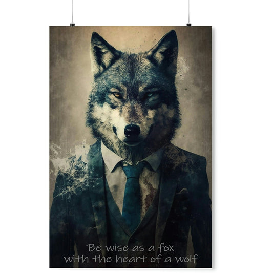 Wolf Inspirations - Be Wise as a Fox with the Heart of a Wolf - Premium Matte Vertical Posters