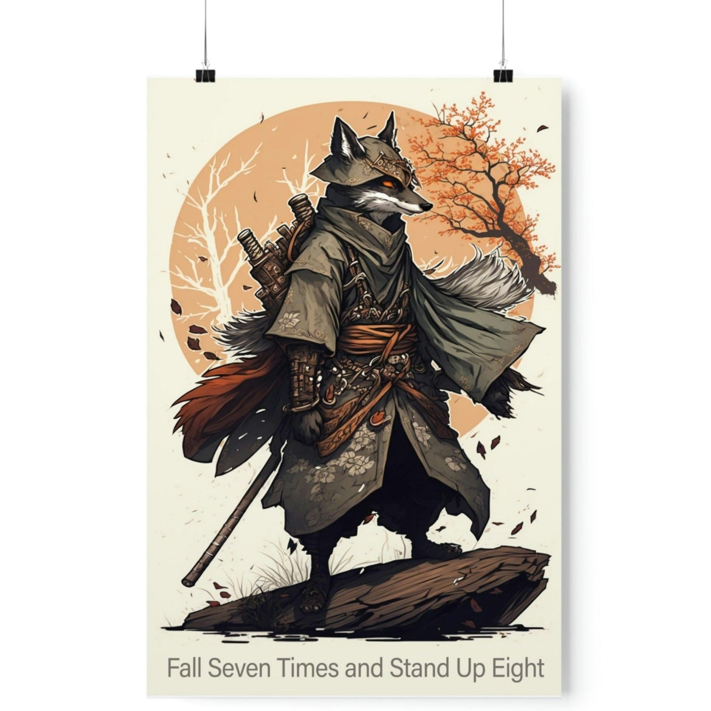 Wolf Inspirations - Fall Seven Times and Get Up Eight - Premium Matte Vertical Posters