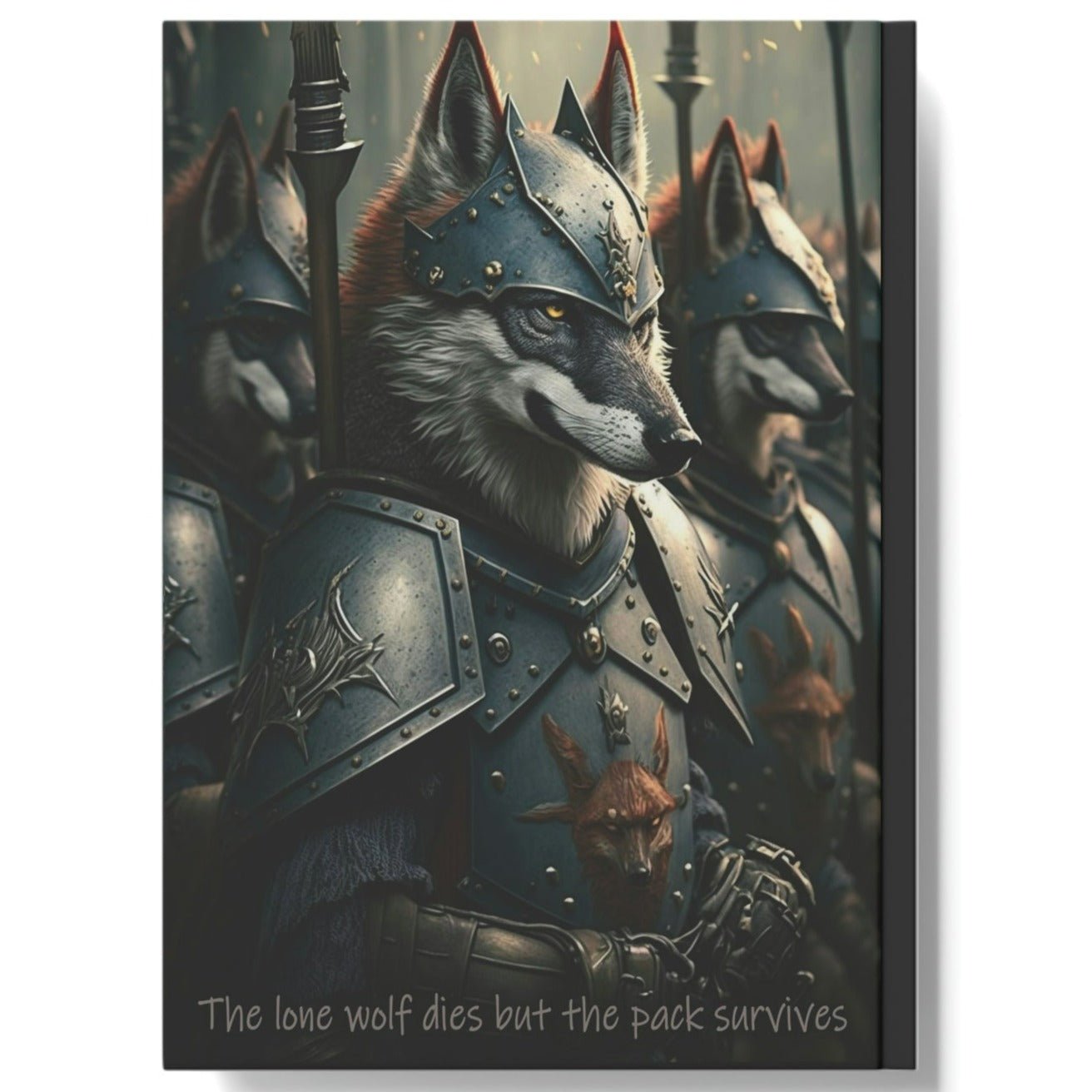 Wolf Inspirations - The Lone Wolf Dies But the Pack Survives - Hard Backed Journal