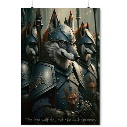 Wolf Inspirations - The Lone Wolf Dies But the Pack Survives - Premium Matte Vertical Posters