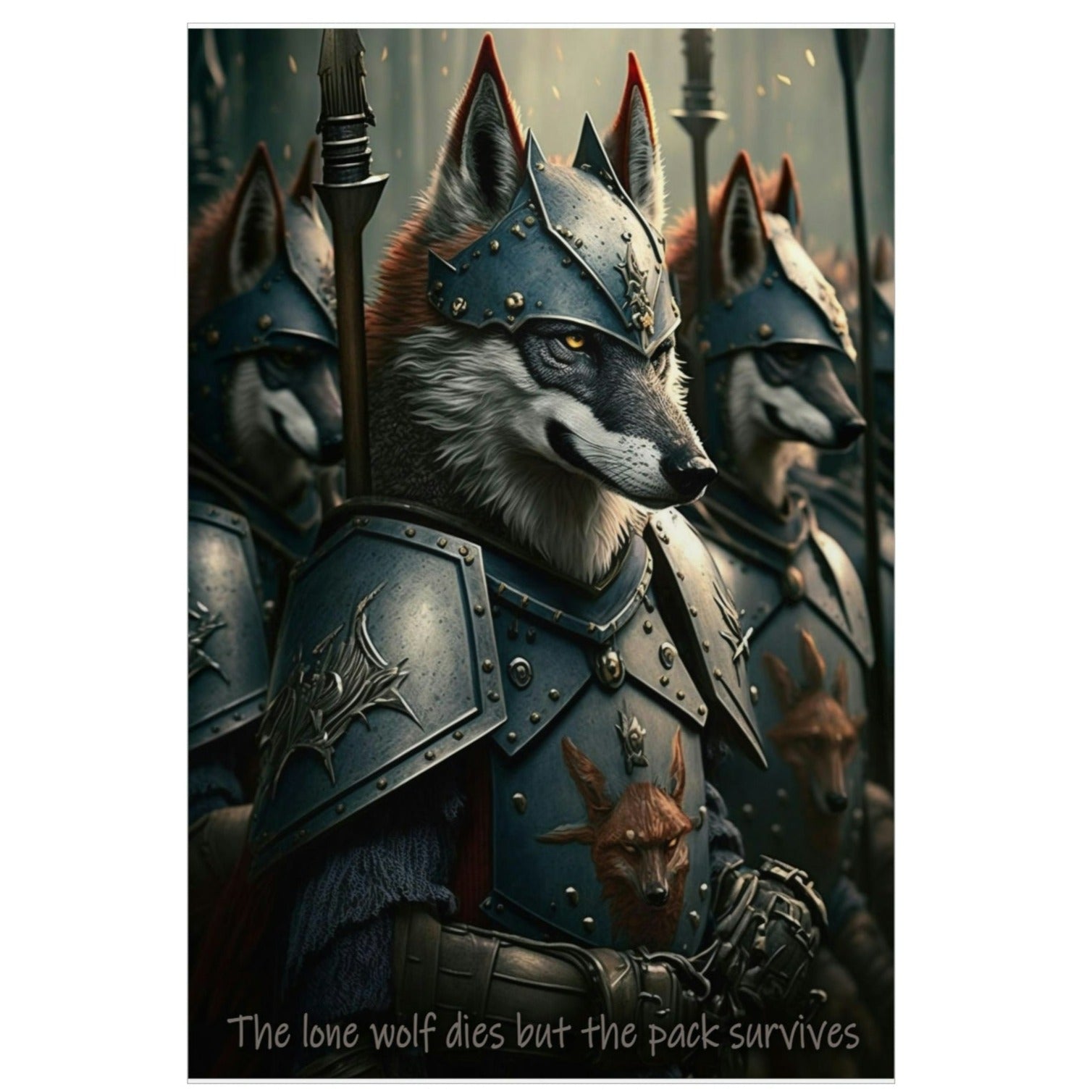 Wolf Inspirations - The Lone Wolf Dies But the Pack Survives - Premium Matte Vertical Posters