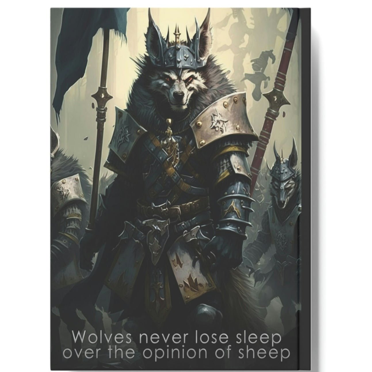 Wolf Inspirations- Wolves Never Lose Sleep Over the Opinion of Sheep - Hard Backed Journal