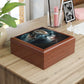 Wolf Moon Heart Wood Keepsake Jewelry Box with Ceramic Tile Cover