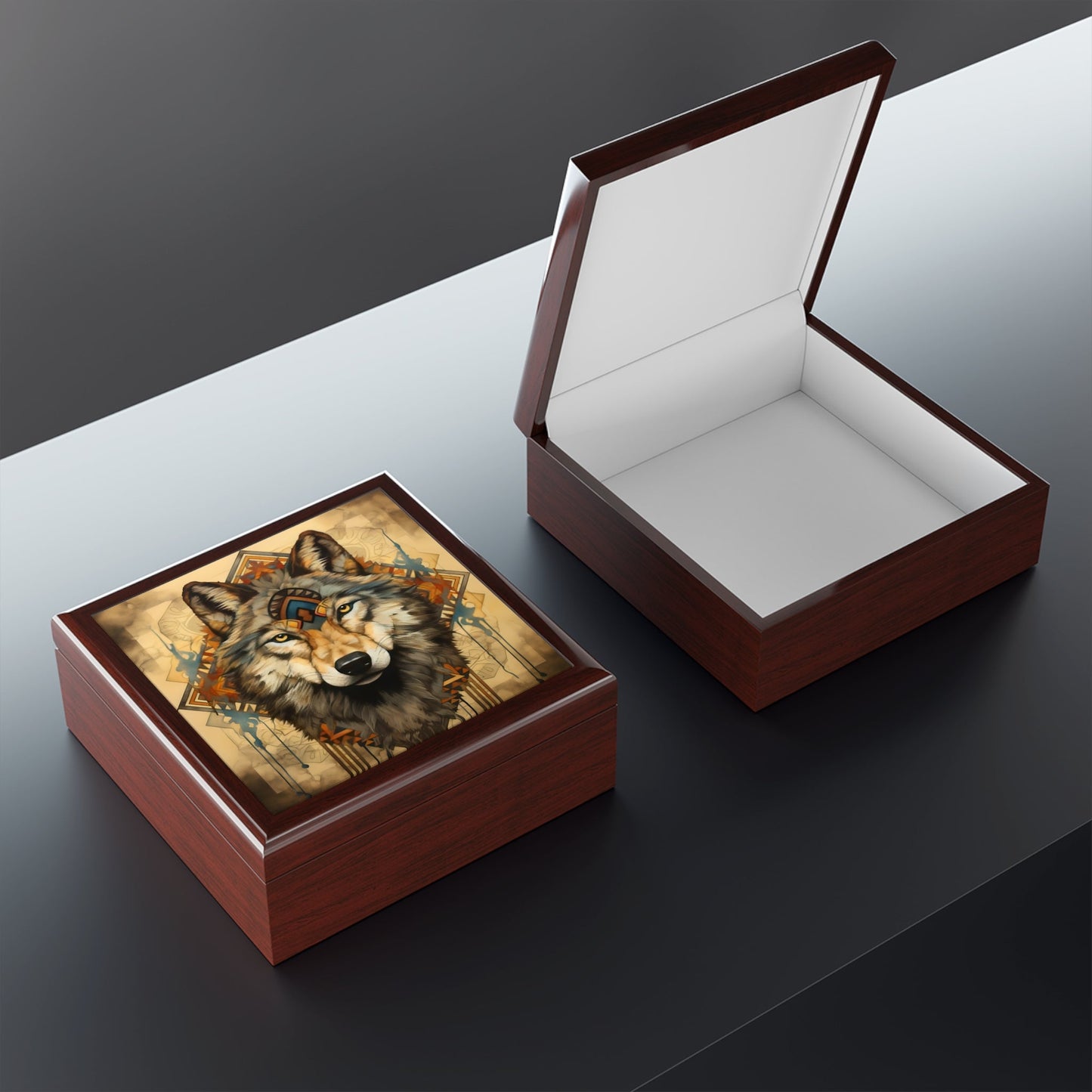 Wolf Spirit Jewelry Keepsake Trinkets Box