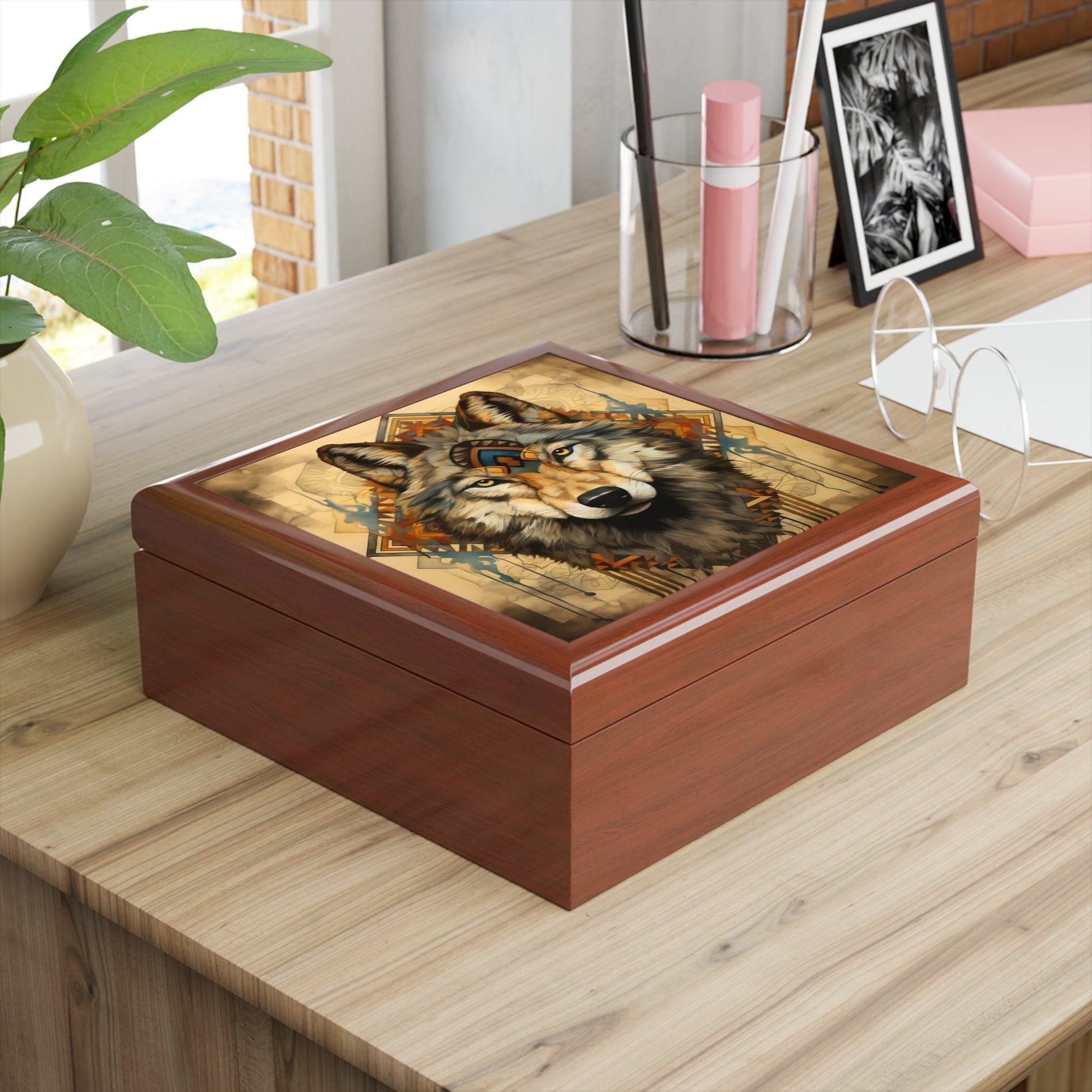 Wolf Spirit Jewelry Keepsake Trinkets Box