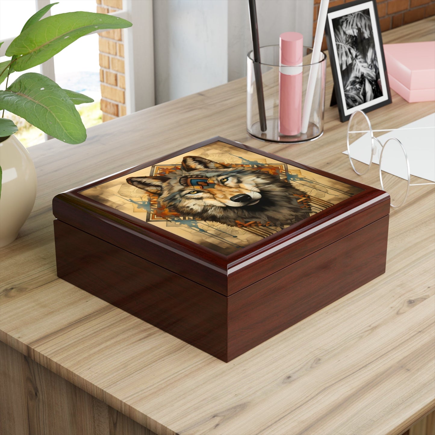 Wolf Spirit Jewelry Keepsake Trinkets Box