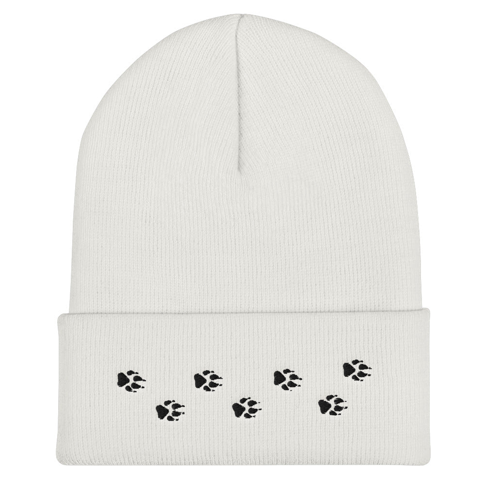 Wolf Tracks Cuffed Beanie | Perfect gift for the Outdoors, Camping, Hiking & Wildlife Enthusiast! | Multiple Hat Colors Available